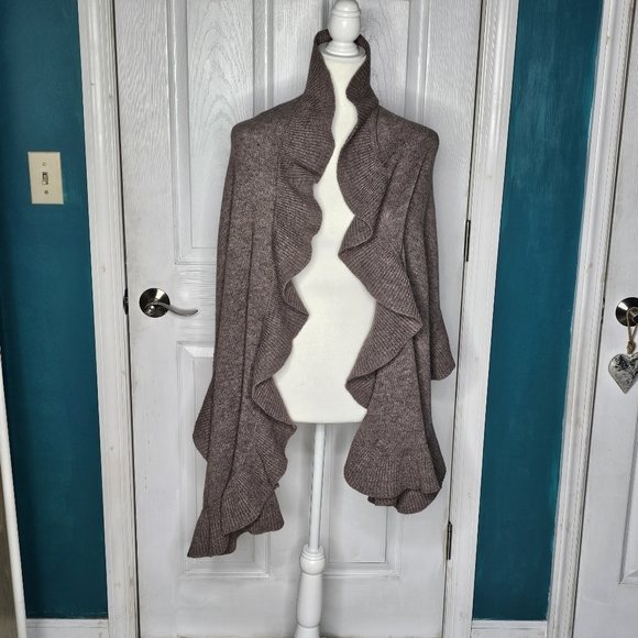 H&M shrug sweater shawl Brown Beige - Picture 3 of 14